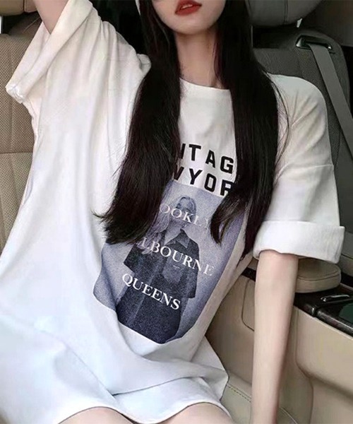 Riff（リフ）の「プリントBIGTシャツ ロゴ（Tシャツ/カットソー・レディース・ホワイト/ブラック/モカ/ブラウン・L/M）」の11枚目の写真