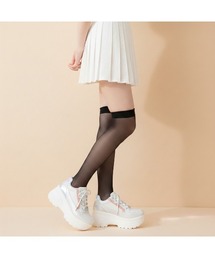<脱ぎ履きしやすい>ファスナー付厚底スニーカー