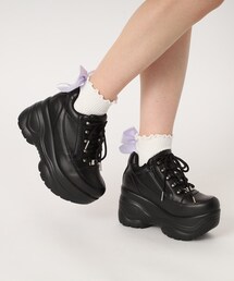 ＜脱ぎ履きしやすい＞ファスナー付厚底スニーカー