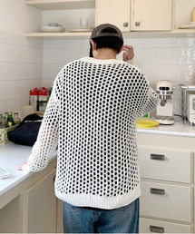 EFFECTION（エフェクション）の「【neos -addictive design-】ルーズシルエット メッシュ シアー ニット プルオーバー トップス（ニット/セーター）」