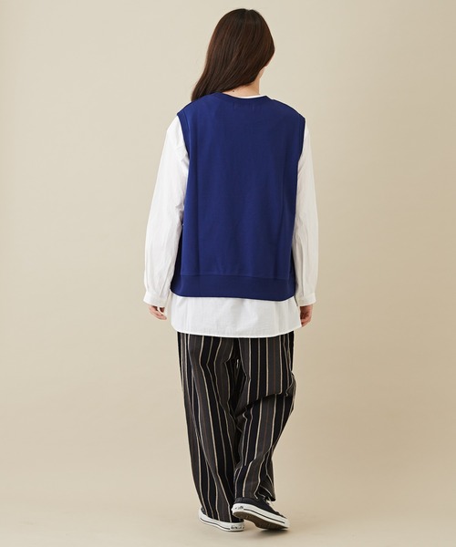 CUBE SUGAR（キューブシュガー）の「ドビーストライプイージーコクーンパンツ（その他パンツ・レディース・レッド/グリーン/ブラック・M）」の9枚目の写真