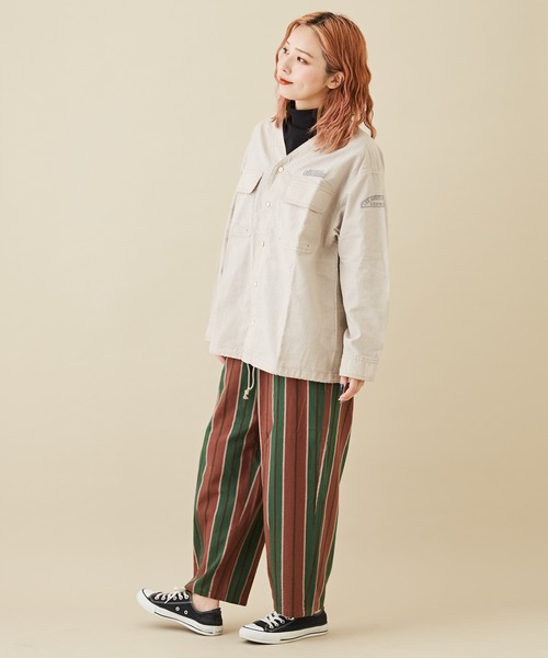 CUBE SUGAR（キューブシュガー）の「ドビーストライプイージーコクーンパンツ（その他パンツ・レディース・レッド/グリーン/ブラック・M）」の16枚目の写真