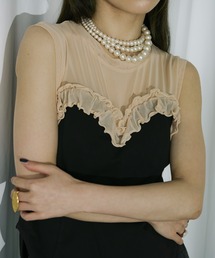 Ezick | Heart frill sheer switch ノースリーブブラトップ(タンクトップ)