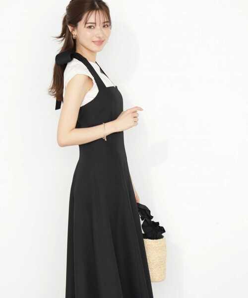 PROPORTION BODY DRESSING（プロポーションボディドレッシング）の「ホルターネックジャンスカ / 1213240505（ワンピース・レディース・ベージュ/ブラック・SMALL/MEDIUM）」の2枚目の写真