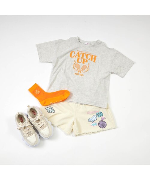 algy（アルジー）の「ポップカラーシースルークルーソックス（ソックス/靴下・キッズ・パープル/オレンジ/グリーン/ピンク/サックスブルー・21/24）」の9枚目の写真