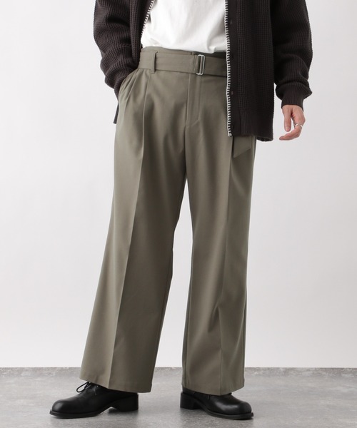 RAGEBLUE(レイジブルー)の「TR stretch tack wide straight slacks / TRストレッチ/ベルト付きタックワイドストレートスラックス(スラックス・メンズ・ブラウン/ブラック/ベージュ・MEDIUM/LARGE)」の10枚目の写真