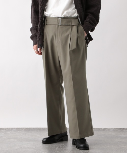 RAGEBLUE(レイジブルー)の「TR stretch tack wide straight slacks / TRストレッチ/ベルト付きタックワイドストレートスラックス(スラックス・メンズ・ブラウン/ブラック/ベージュ・MEDIUM/LARGE)」の8枚目の写真