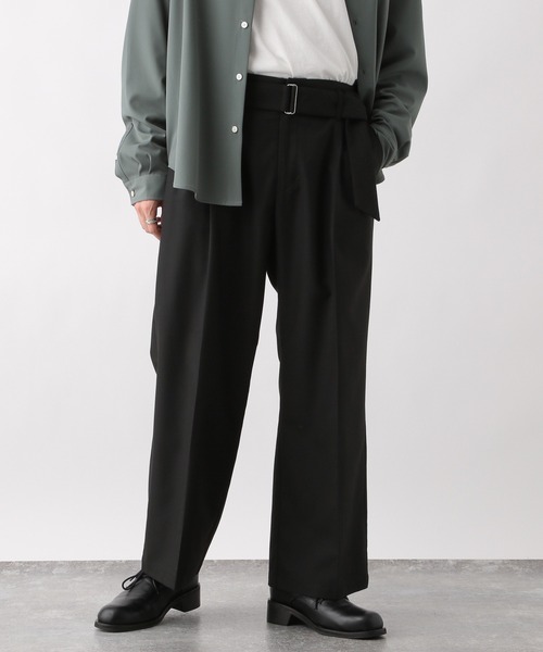RAGEBLUE(レイジブルー)の「TR stretch tack wide straight slacks / TRストレッチ/ベルト付きタックワイドストレートスラックス(スラックス・メンズ・ブラウン/ブラック/ベージュ・MEDIUM/LARGE)」の14枚目の写真