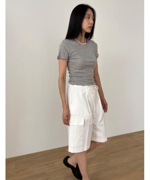 Didot.showroom(ディドット ショールーム)の「パターンメッシュガーリーメロウT(Tシャツ/カットソー・レディース・アイボリー/グレー/スカイブルー/ブラック/クリーム/レッド・FREE)」の7枚目の写真