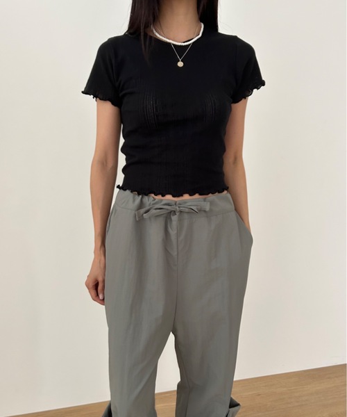 Didot.showroom(ディドット ショールーム)の「パターンメッシュガーリーメロウT(Tシャツ/カットソー・レディース・アイボリー/グレー/スカイブルー/ブラック/クリーム/レッド・FREE)」の18枚目の写真