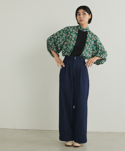 ear PAPILLONNER（イアパピヨネ）の「デニムワイドパンツ【SUM1 STYLE（スミ スタイル）】（デニムパンツ・レディース・インディゴブルー・FREE）」の8枚目の写真