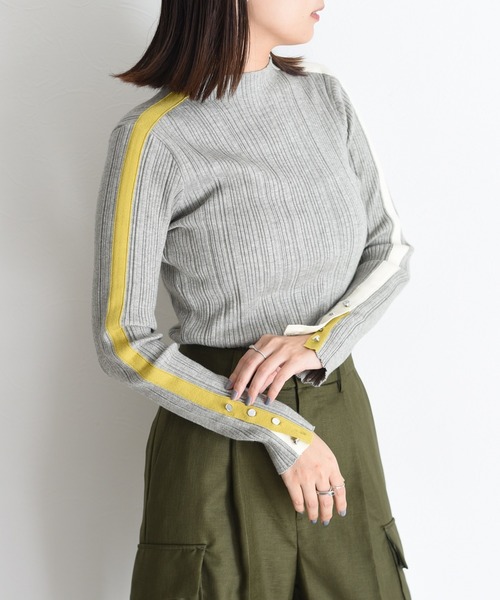 Eimee Law エイミーロウ 配色ラインランダムリブニット Eimee Law（エイミーロウ）の「配色ラインランダムリブニット