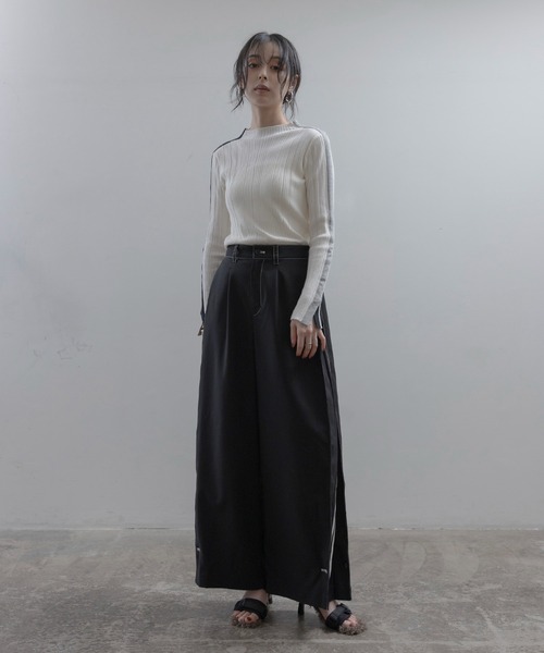 Eimee Law(エイミーロウ)の「配色ラインランダムリブニット(ニット/セーター・レディース・ブラック/アイボリー/チャコールグレー/ベージュ/ブルーグリーン/グレー/モカ/ライトピンク/グレー系その他・38/FREE)」の10枚目の写真