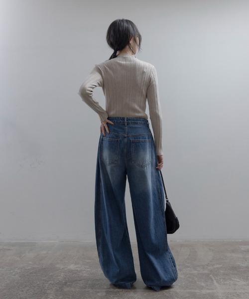 Eimee Law(エイミーロウ)の「配色ラインランダムリブニット(ニット/セーター・レディース・ブラック/アイボリー/チャコールグレー/ベージュ/ブルーグリーン/グレー/モカ/ライトピンク/グレー系その他・38/FREE)」の19枚目の写真