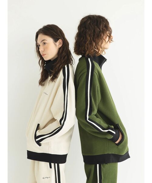 CRAFT STANDARD BOUTIQUE（クラフトスタンダードブティック）の「【リサイクル】トラックジャケット（ジャージ・レディース・アイボリー/ブラック/カーキ・M/L）」の7枚目の写真