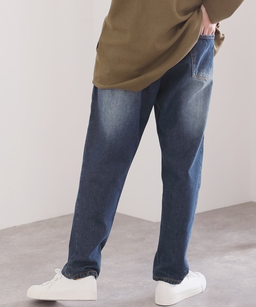 PourVous(プールヴー)の「ビッグベイカーポケットデニムパンツ(デニムパンツ・レディース・ワンウォッシュ/ネイビー・M/L/XL/3L/4L)」の3枚目の写真