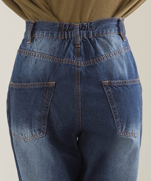 PourVous(プールヴー)の「ビッグベイカーポケットデニムパンツ(デニムパンツ・レディース・ワンウォッシュ/ネイビー・M/L/XL/3L/4L)」の4枚目の写真