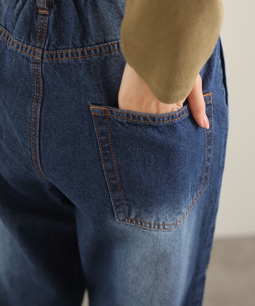 PourVous(プールヴー)の「ビッグベイカーポケットデニムパンツ(デニムパンツ・レディース・ワンウォッシュ/ネイビー・M/L/XL/3L/4L)」の6枚目の写真