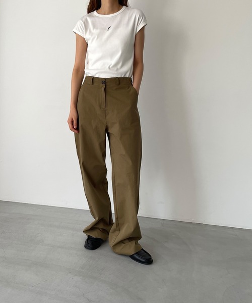 CANAL JEAN(キャナルジーン)の「El mar 5+クルーネックフレンチスリーブTシャツ(Tシャツ/カットソー・レディース・ホワイト/ブラック・ONE SIZE)」の5枚目の写真