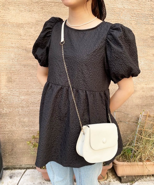 frunco(フランコ)の「emboss peplum blouse(シャツ/ブラウス・レディース・ブラック/ホワイト・FREE)」の20枚目の写真
