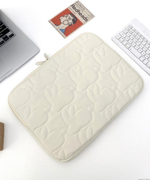 TONE SELECT GOODS(トーンセレクトグッズ)の「Liaa/うさぎキルティングPCタブレットケース 11インチ/13インチ A18121(PC・タブレットケース・レディース・ベビーピンク/ブラック/ピンク/ホワイト・A/B)」の11枚目の写真