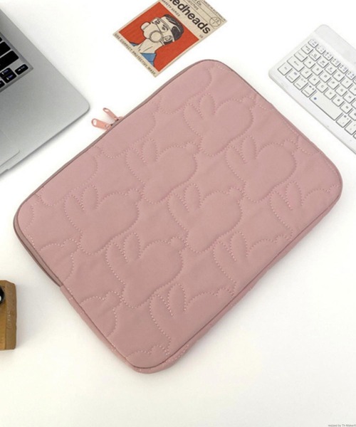 TONE SELECT GOODS(トーンセレクトグッズ)の「Liaa/うさぎキルティングPCタブレットケース 11インチ/13インチ A18121(PC・タブレットケース・レディース・ベビーピンク/ブラック/ピンク/ホワイト・A/B)」の12枚目の写真