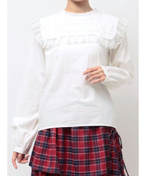 merry jenny（メリージェニー）の「レースセーラーブラウス（シャツ/ブラウス・レディース・オフホワイト/ブラック・FREE）」の2枚目の写真