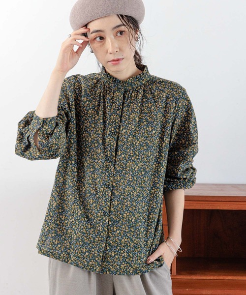 studio CLIP（スタディオクリップ）の「シングルガーゼ襟フリルブラウス（シャツ/ブラウス・レディース・ブラック/その他4/インディゴブルー/その他3/オフホワイト/その他2/その他1・LARGE/MEDIUM）」の7枚目の写真