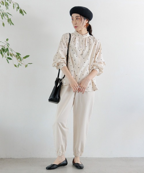 studio CLIP（スタディオクリップ）の「シングルガーゼ襟フリルブラウス（シャツ/ブラウス・レディース・ブラック/その他4/インディゴブルー/その他3/オフホワイト/その他2/その他1・LARGE/MEDIUM）」の20枚目の写真