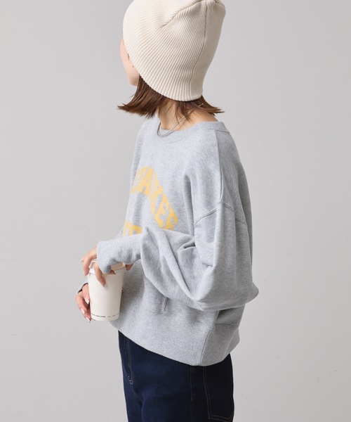 CIAOPANIC TYPY（チャオパニックティピー）の「【新色追加】きれいめクロップド丈カレッジスウェット（スウェット・レディース・チャコールグレー/グレー/ホワイト/ピンク/ブルー・ONE SIZE）」の16枚目の写真