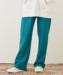 CUBE SUGAR | ブロック柄ニットソーセミフレアパンツ(その他パンツ)