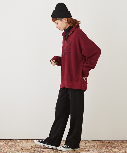 CUBE SUGAR（キューブシュガー）の「ブロック柄ニットソーセミフレアパンツ（その他パンツ・レディース・ブラック/ブルー/ブラウン/パープル・M）」の7枚目の写真