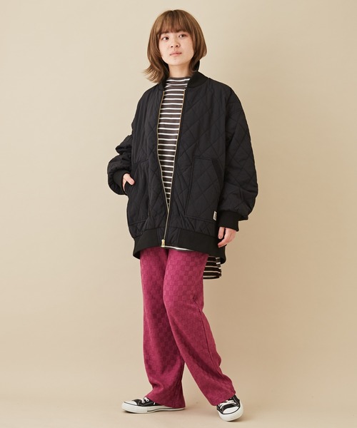 CUBE SUGAR（キューブシュガー）の「ブロック柄ニットソーセミフレアパンツ（その他パンツ・レディース・ブラック/ブルー/ブラウン/パープル・M）」の19枚目の写真