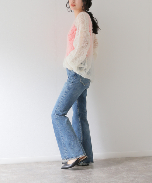 週末限定 Plage R'IAMメッシュモヘアプルオーバー ニット BLUE plage（プラージュ）の「【R'IAM】メッシュモヘヤプルオーバー（ニット