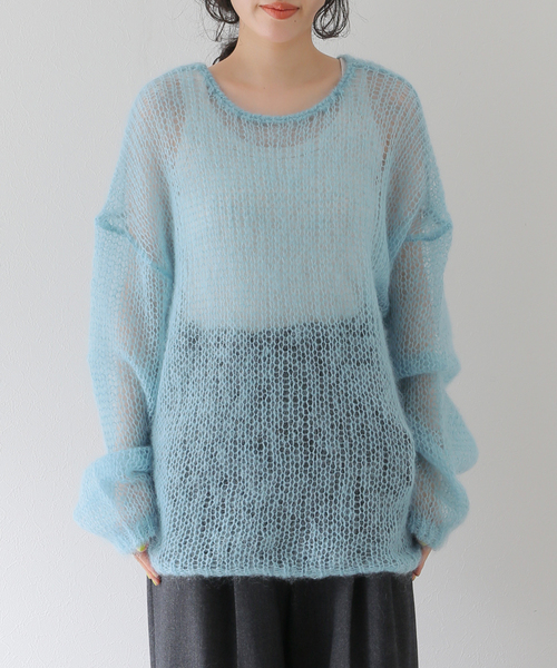 セール】【R'IAM】メッシュモヘヤプルオーバー（ニット/セーター