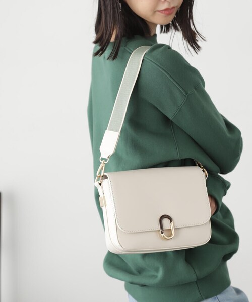 FREE'S MART（フリーズマート）の「◇レトロフラップショルダー（ショルダーバッグ・レディース・ブラック/ブラウン/ホワイト・ﾌﾘ-）」の12枚目の写真