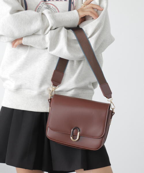 FREE'S MART（フリーズマート）の「◇レトロフラップショルダー（ショルダーバッグ・レディース・ブラック/ブラウン/ホワイト・ﾌﾘ-）」の21枚目の写真