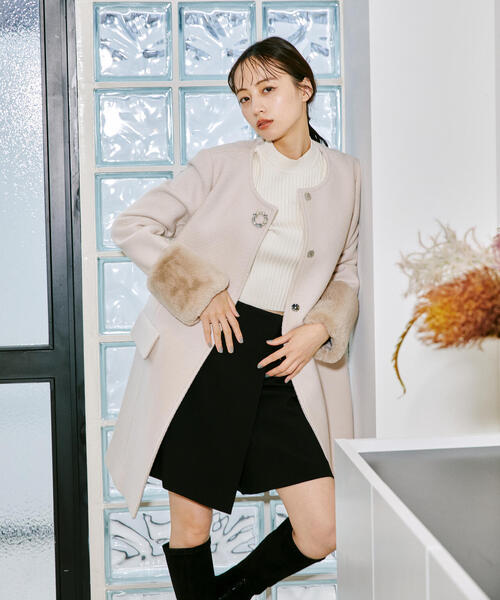 JILL by JILL STUART(ジルバイジルスチュアート)の「◇ロマンティックカルゼ2023(ノーカラーコート・レディース・グレー/ホワイト系その他/ピンク・MEDIUM/SMALL)」の20枚目の写真
