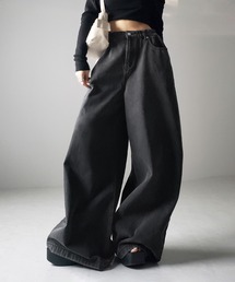 me+em select | 【 ウエスト調節可能２WAY 】ヘビーワイドルーズバギーデニム(デニムパンツ)