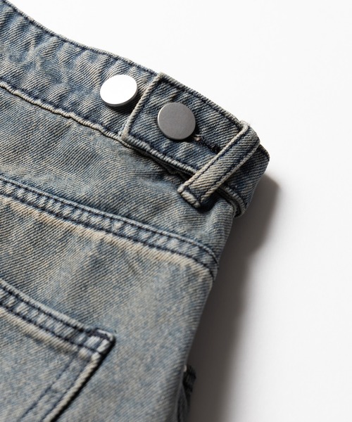 me+em select（ミームセレクト）の「※【 ウエスト調節可能２WAY 】ヘビーワイドルーズバギーデニム（デニムパンツ・レディース・ブラック/ブルー・SMALL/MEDIUM）」の22枚目の写真