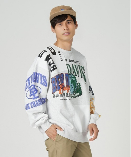 BEN DAVIS（ベンデイビス）の「【BEN DAVIS】パッチワークスウェット（スウェット・メンズ・ブラック/ホワイト/サックスブルー・L/XL/M）」の5枚目の写真