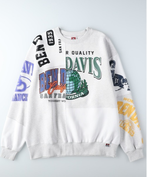 BEN DAVIS（ベンデイビス）の「【BEN DAVIS】パッチワークスウェット（スウェット・メンズ・ブラック/ホワイト/サックスブルー・L/XL/M）」の16枚目の写真