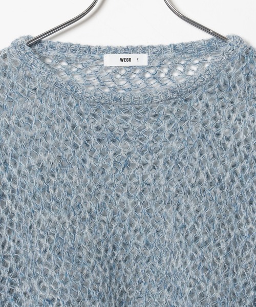 WEGO(ウィゴー)の「WEGO/メランジメッシュリボンプルオーバー(ニット/セーター・レディース・ブルー/ホワイト/杢グレー・FREE)」の8枚目の写真