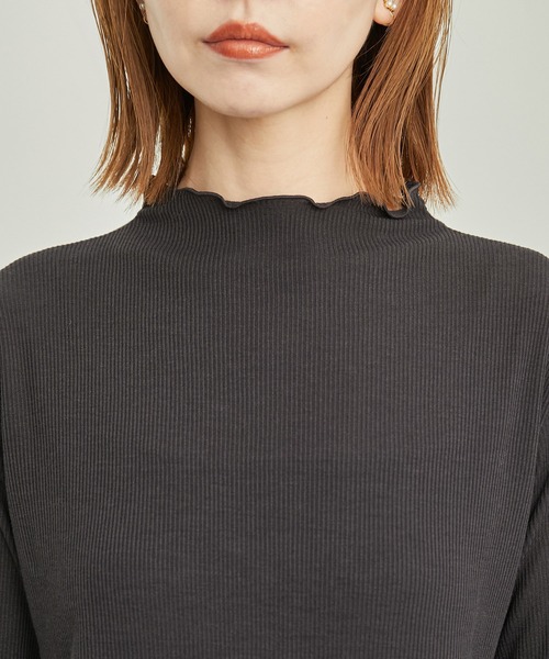 ROPE' PICNIC（ロペピクニック）の「吸湿発熱/シアーカットプチハイネックプルオーバー（Tシャツ/カットソー・レディース・キナリ/ブラック/チャコールグレー/ライトグレー・38）」の11枚目の写真