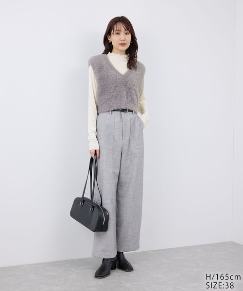 ROPE' PICNIC（ロペピクニック）の「吸湿発熱/シアーカットプチハイネックプルオーバー（Tシャツ/カットソー・レディース・キナリ/ブラック/チャコールグレー/ライトグレー・38）」の17枚目の写真