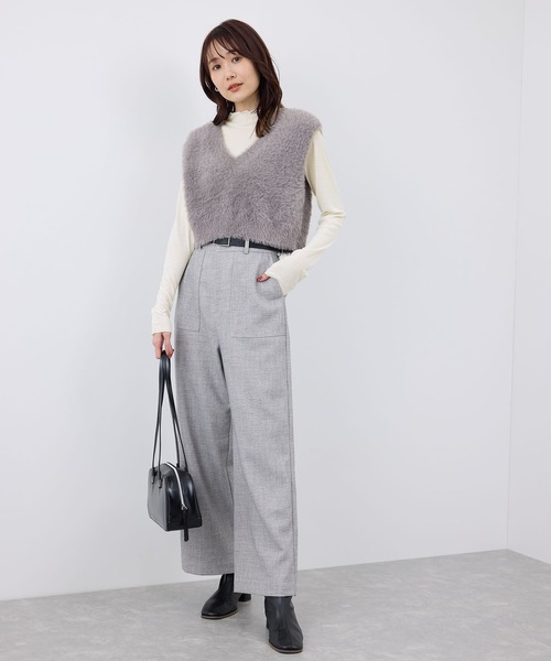 ROPE' PICNIC（ロペピクニック）の「吸湿発熱/シアーカットプチハイネックプルオーバー（Tシャツ/カットソー・レディース・キナリ/ブラック/チャコールグレー/ライトグレー・38）」の18枚目の写真