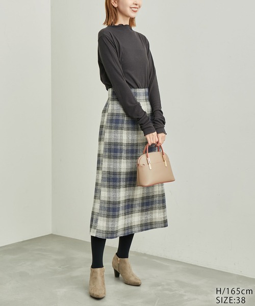 ROPE' PICNIC（ロペピクニック）の「吸湿発熱/シアーカットプチハイネックプルオーバー（Tシャツ/カットソー・レディース・キナリ/ブラック/チャコールグレー/ライトグレー・38）」の20枚目の写真