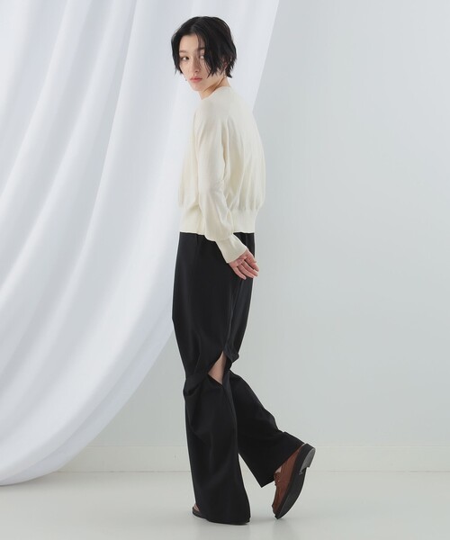 Ray BEAMS(レイビームス)の「FRED PERRY × Ray BEAMS / 別注 Open Knit Cardigan(カーディガン/ボレロ・レディース・ブラック/ナチュラル・10)」の5枚目の写真