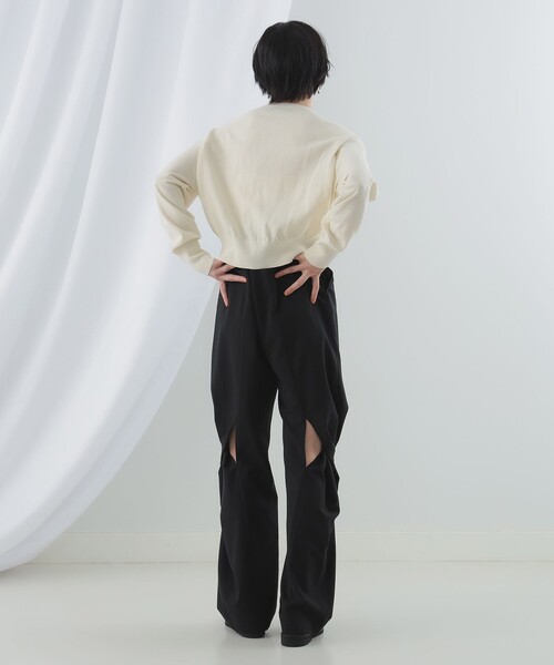 Ray BEAMS(レイビームス)の「FRED PERRY × Ray BEAMS / 別注 Open Knit Cardigan(カーディガン/ボレロ・レディース・ブラック/ナチュラル・10)」の6枚目の写真