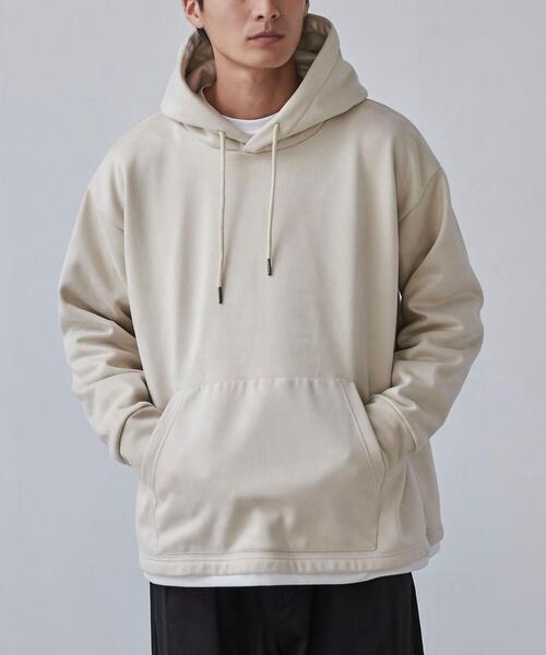 coen（コーエン）の「フェイクレイヤードスエードパーカー（パーカー・メンズ・ベージュ/ライトグレー・S/M/L/XL）」の20枚目の写真